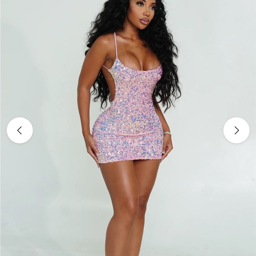 Sequin Pink Mini Dress